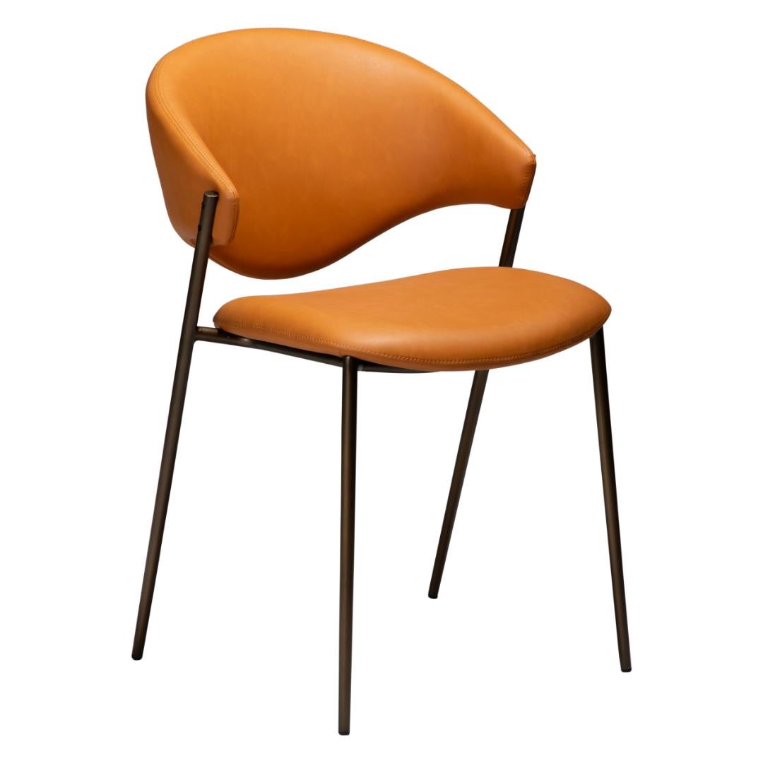 Zone Dan-Form krzesło stołowe PU skóra sztuczna palony pomarańczowy.