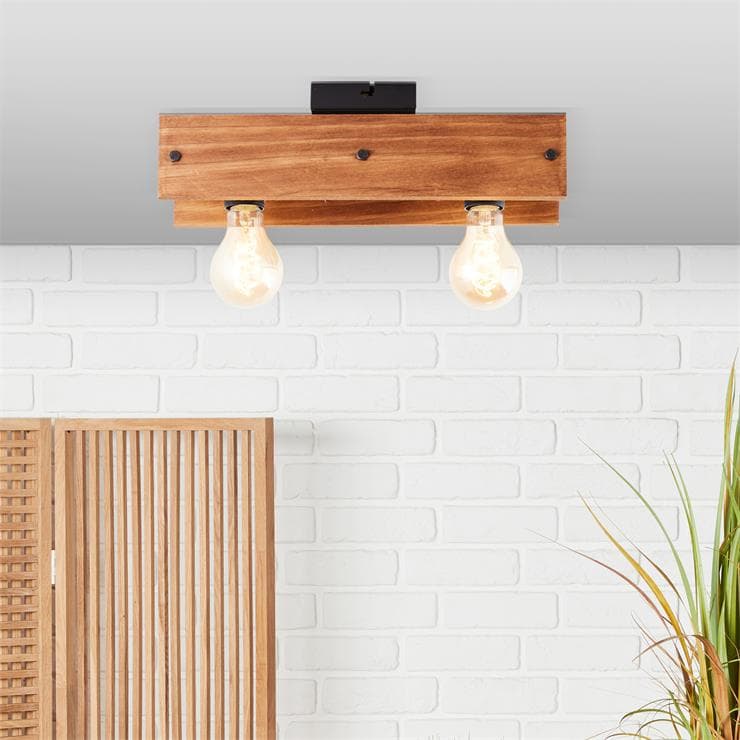 Brilliant lampa Marty LED spot ścienny piaskowy czarny metal/czarne drewno 1x, GU10, 10 W, żarówka LED w zestawie i wymienna - 2