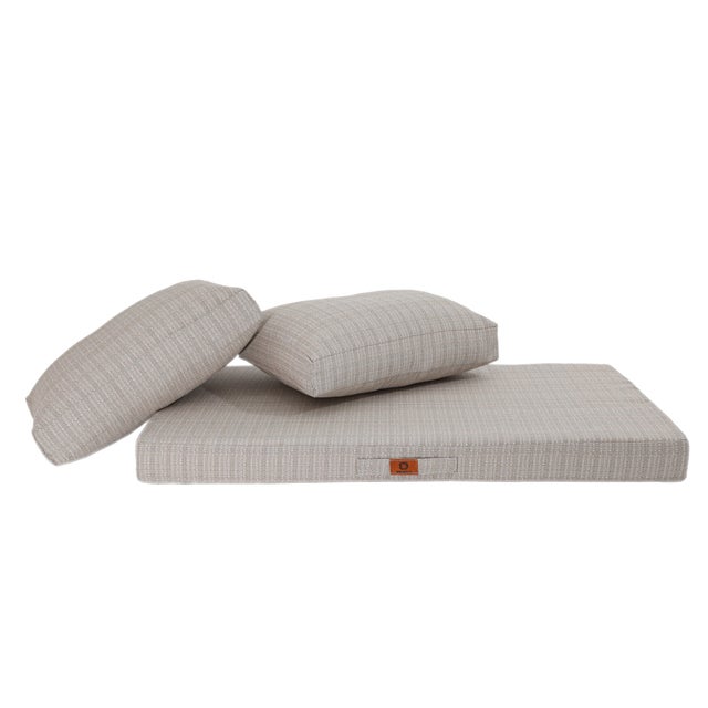 Coussins pour salon de jardin déhoussable 120x60cm Beige chiné noir