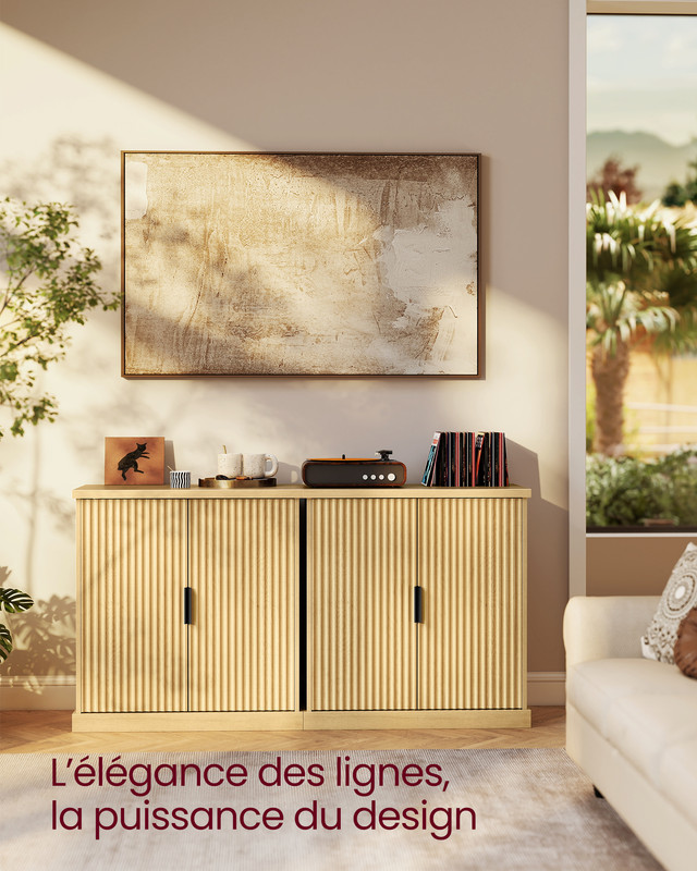 HOMCOM Buffet Meuble Cuisine Rangement Meuble De Rangement Avec 3 Tiroirs, étagères Réglables, Placards à Portes