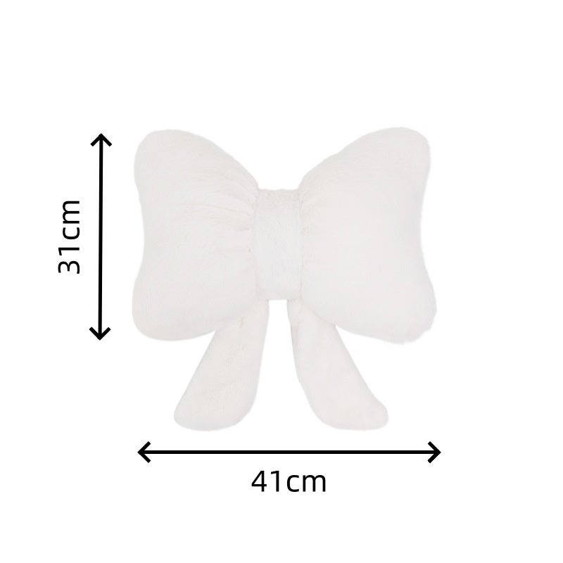 Coussin à nœud mignon, doux et moelleux, lavable à la main, coussin de soutien lombaire pour voiture, décoration pour chambre et canapé (blanc) - 2