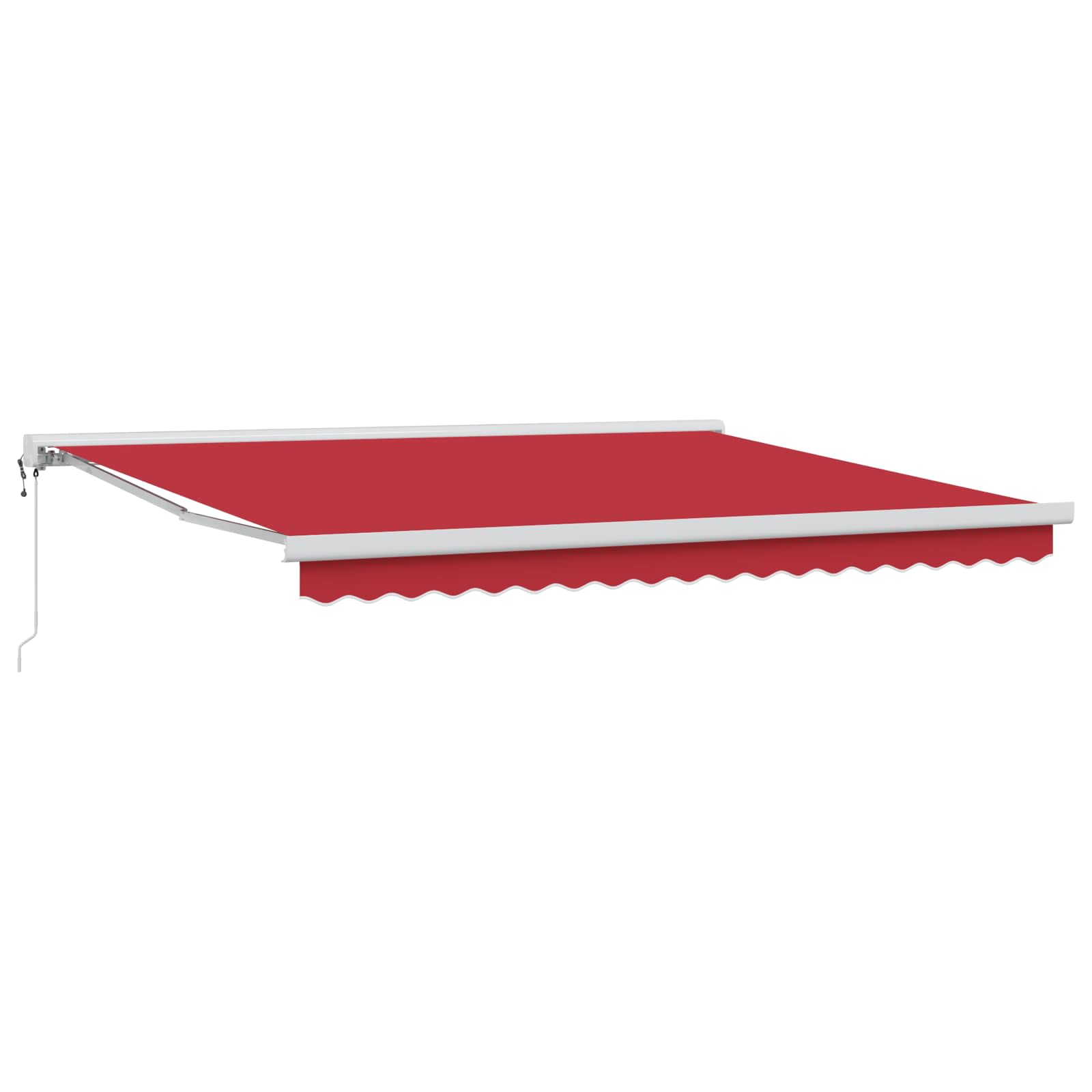 Markiza zwijana Czerwony 400 × 300 cm Tkanina i Metal vidaXL