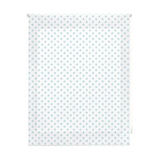 Estor enrollable infantil - estor infantil tamaño 140x250 - estor enrollable color blanco con estrellas turquesa | blindecor