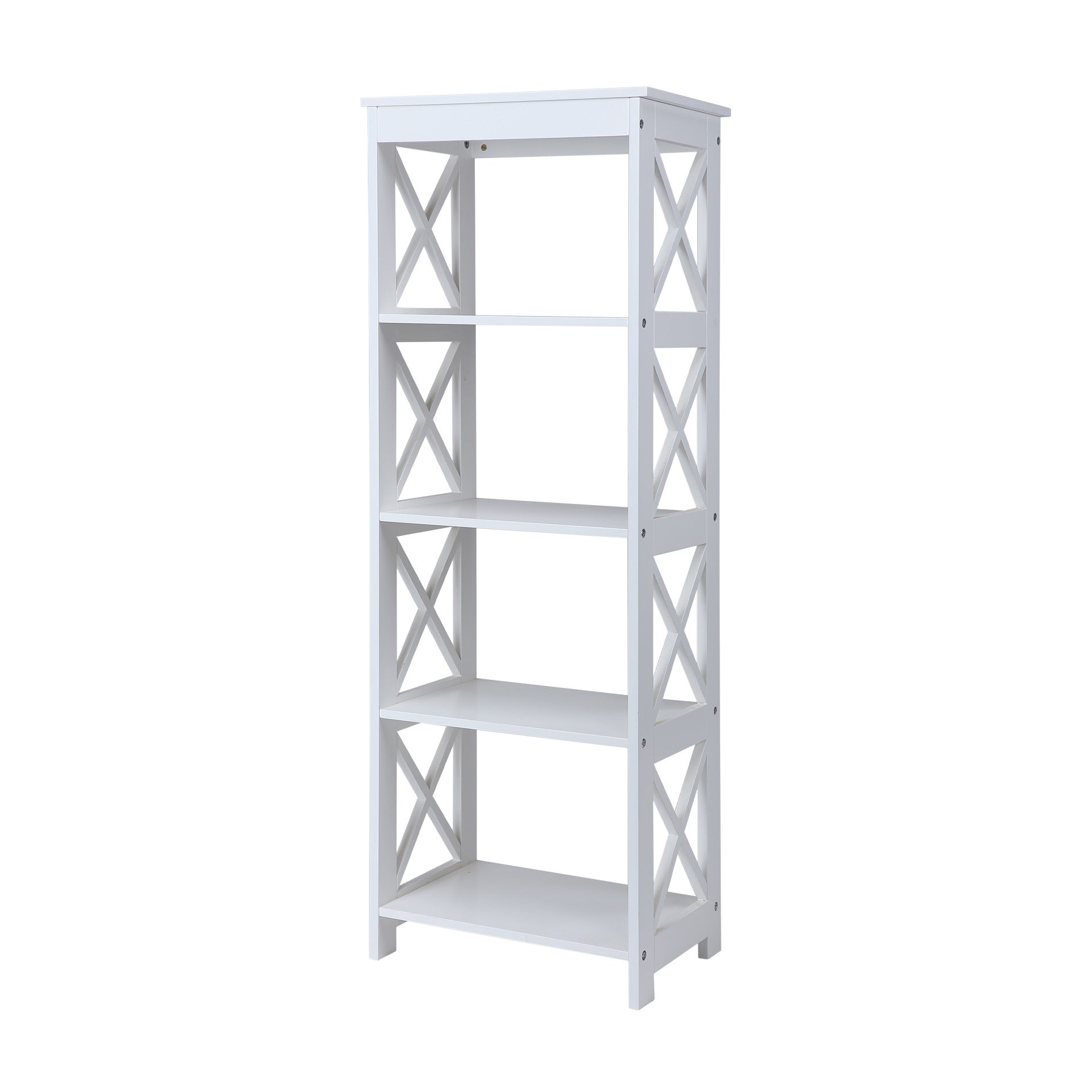 Bibliothèque pour Séjour en MDF Blanc H. 122 x l. 45 x P. 30 cm - 5