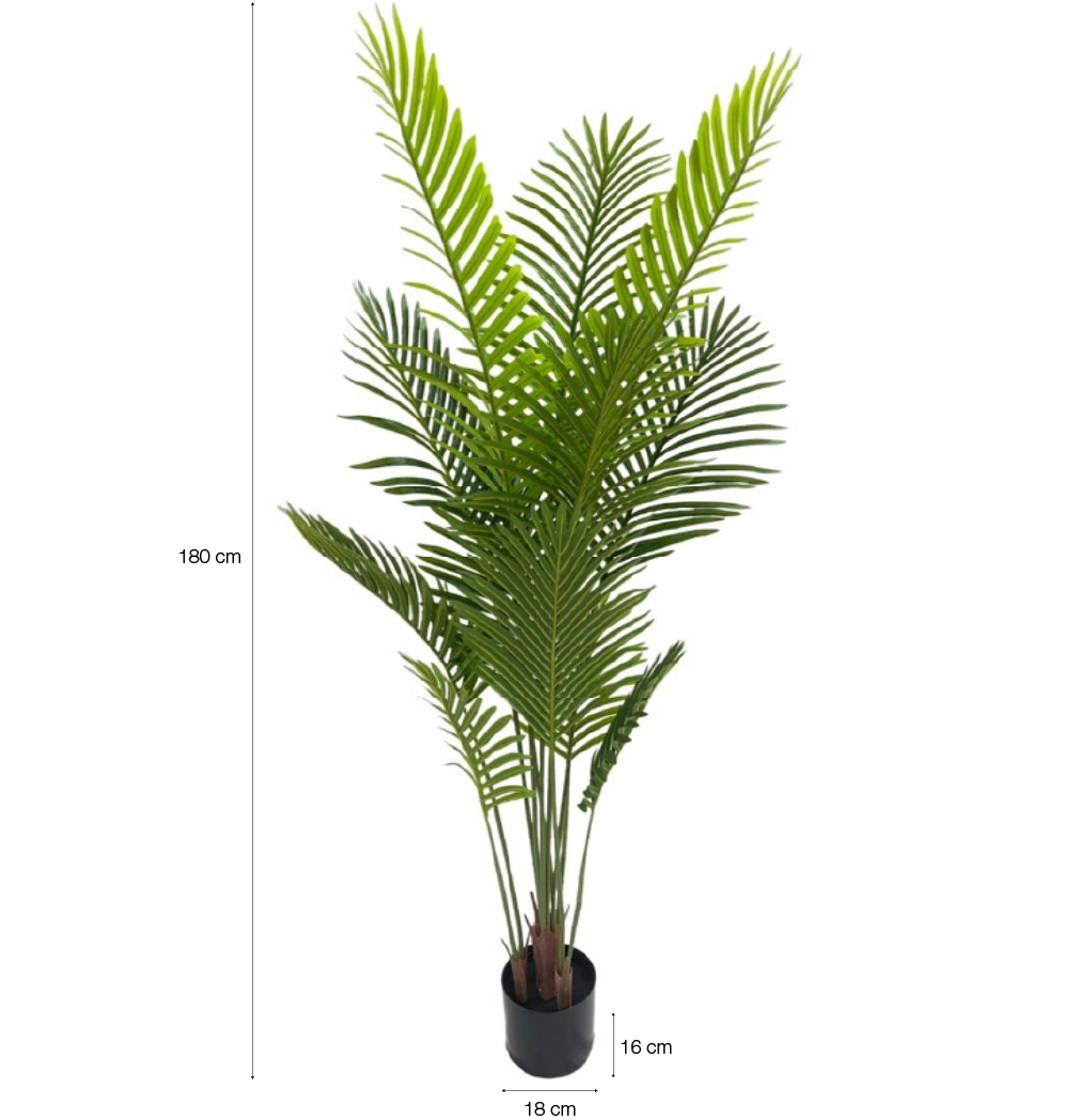 Planta Artificial Palmera Areca 180cm. Gran Realismo Sin Mantenimiento con Maceta para Decoración Interior Salón Hogar y Oficina - 5