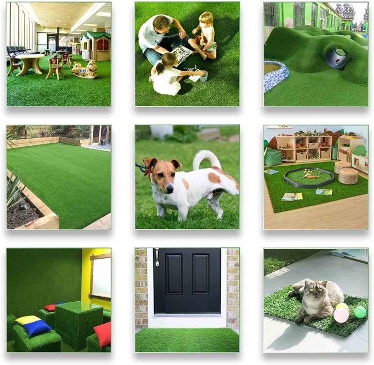 Prato Sintetico Manto Erboso Erba Finta Da 7 Mm Ideale Per Giardino Tappeto Erboso Sintetico Anti UV Atossico Drenante Per Piscina 1 x 20mt 20mq - 2