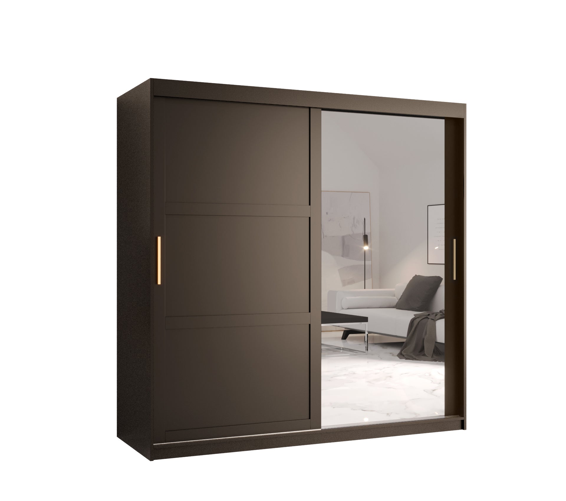 Szafa przesuwna garderoba RAMIRO 2 180 x 62 x 200 cm Czarny - Abiks Meble