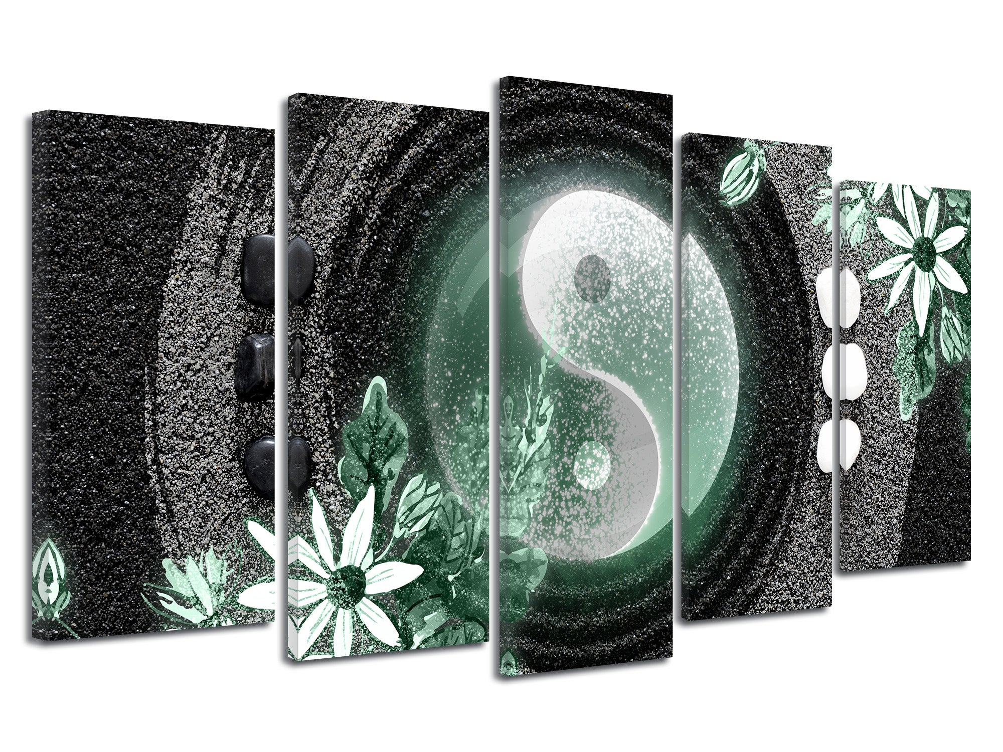 MuchoWow© Impression sur Toile Decoration Murale Peinture 50x70 cm Tableaux Decoratifs Muraux Déco Chambre Tableau Salon Jungle - Cascade - Plantes - Eau - Nature