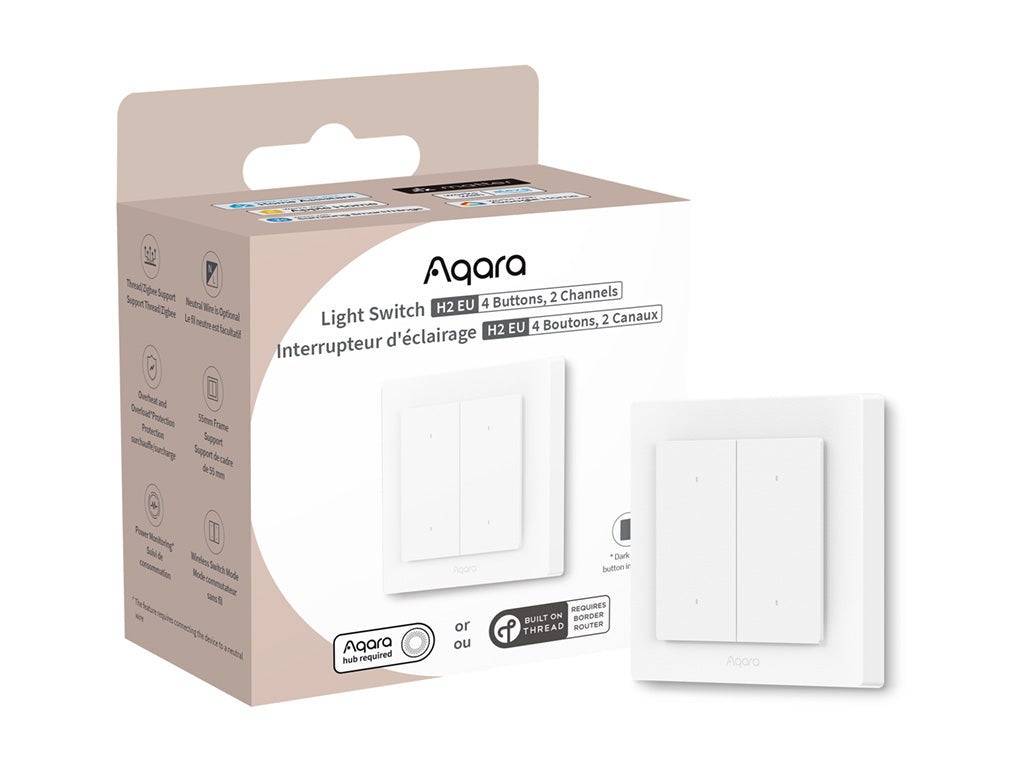 Aqara Light Switch H2 - Interruptor Inteligente - 4 Botones, 2 Canales ...