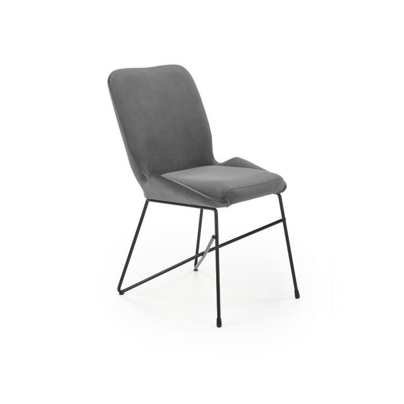 Krzesło tapicerowane K454 VELVET szare