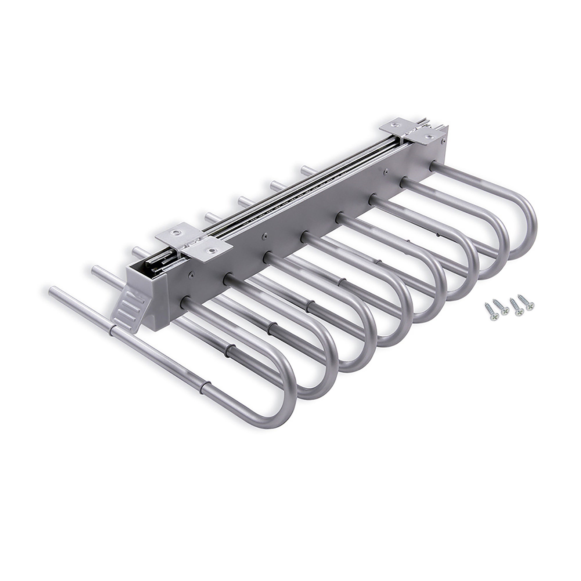 Emuca Wysuwany wieszak, Prawy, Malowane aluminium, Stal i Plastik