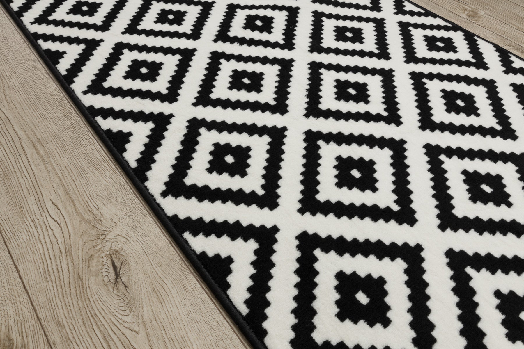 CHODNIK BCF MORAD Ruta romby czarny / krem 70 cm 70x100 cm - 3