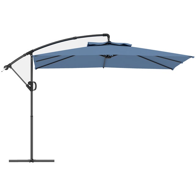Parasol de terrasse, bleu, 3 x 3 m, pour jardin terrasse, ombrage extérieur, jardin terrasse patio, ombre jardin, usage extérieur