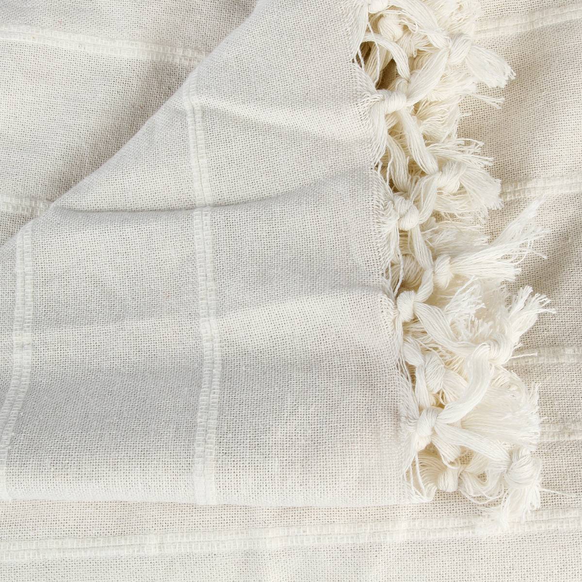 Jeté de lit en coton - ivoire 160x220 cm - Atmosphera créateur d'intérieur - 4