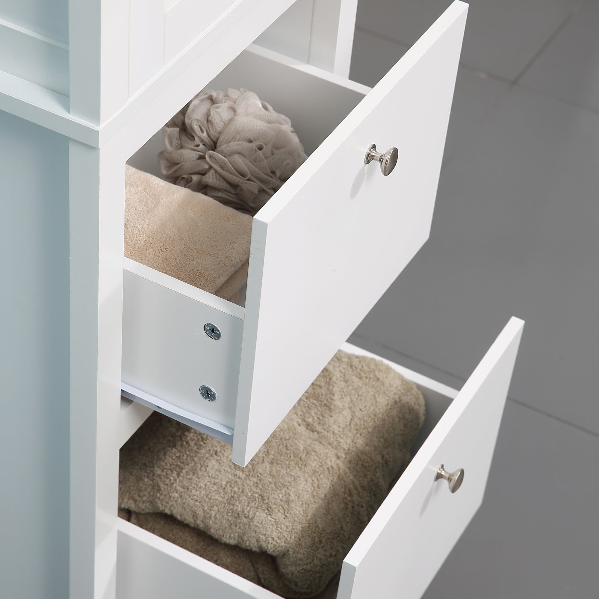 Armario Alto de Baño KLEANKIN MDF Blanco 43x35x160 cm - 5