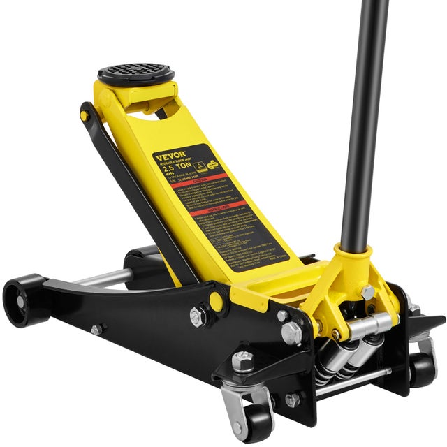 VEVOR Cric a Carrello da 2,5 Tonnellate, Cric Idraulico da Pavimento a Basso Profilo Altezza di Sollevamento 75-495mm, Acciaio Resistente