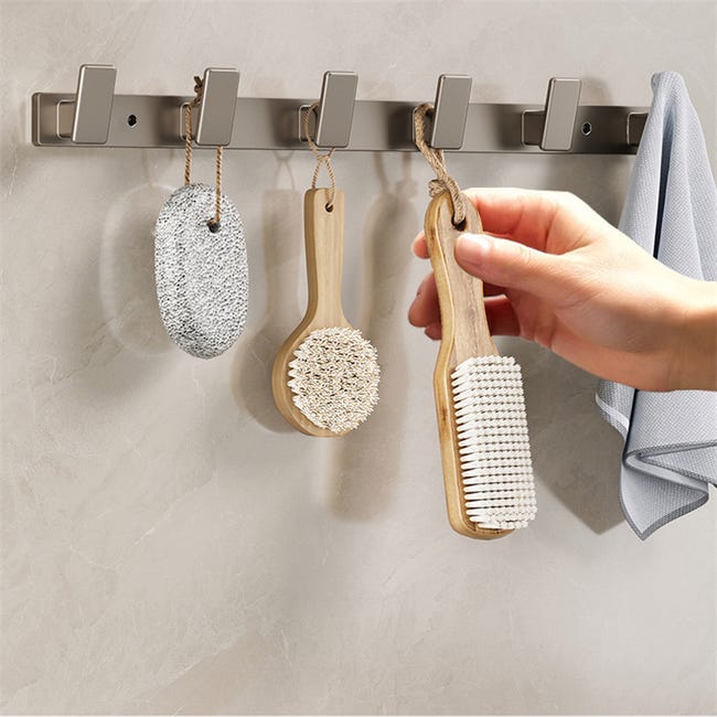 Ganci Appendiabiti Da Parete Nero - 2 Pezzi Stile Vintage Per Interni Ed Esterni - Foto 5