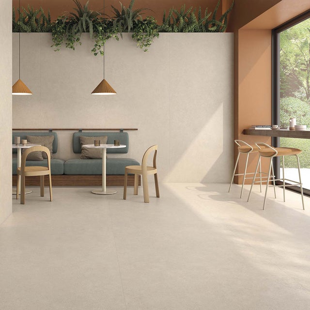 Carrelage sol moderne Link crème 100x100 cm - Réflex Boutique