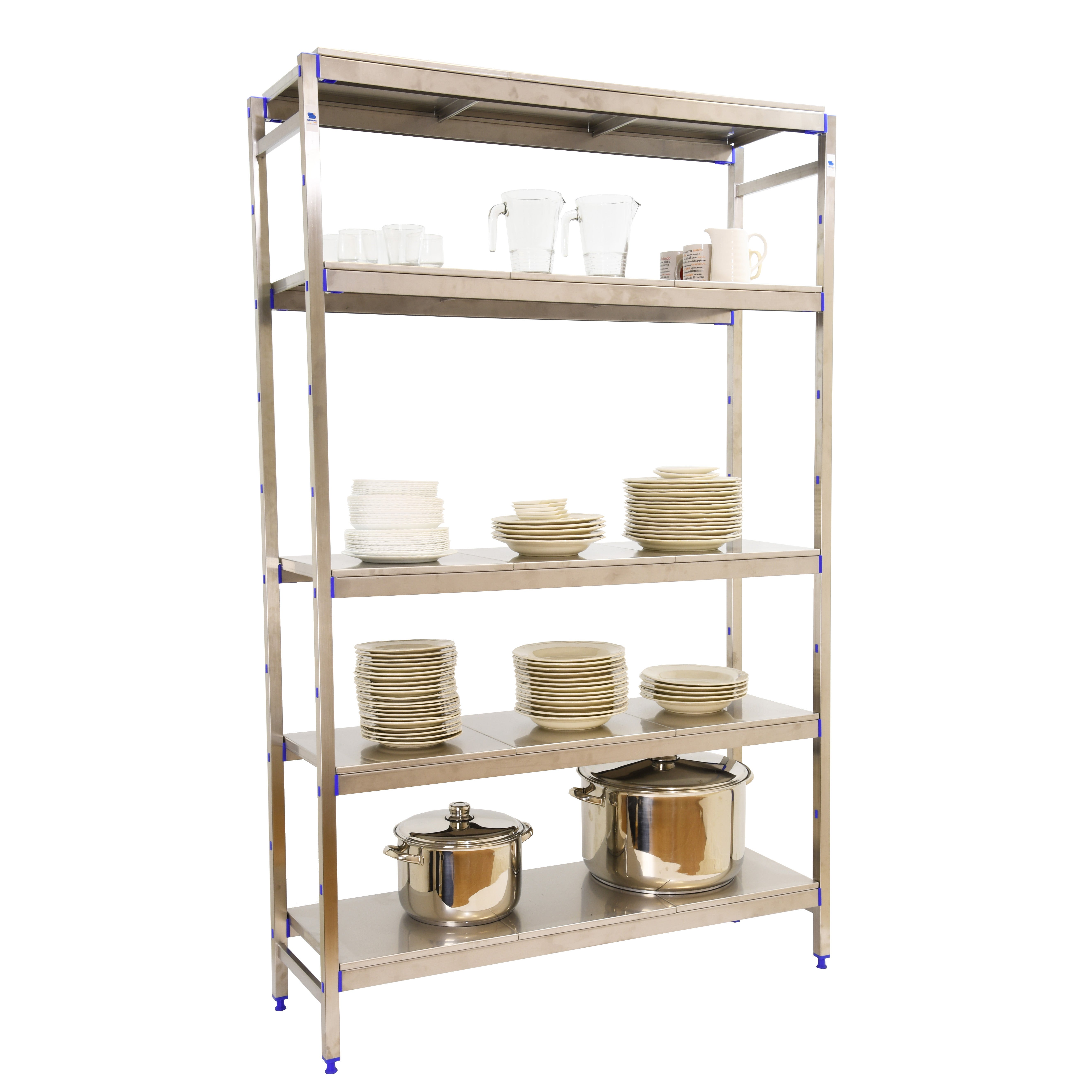 SIMONINOX Étagère 5 étagères en métal sans vis (200x126x40cm) INOX ...