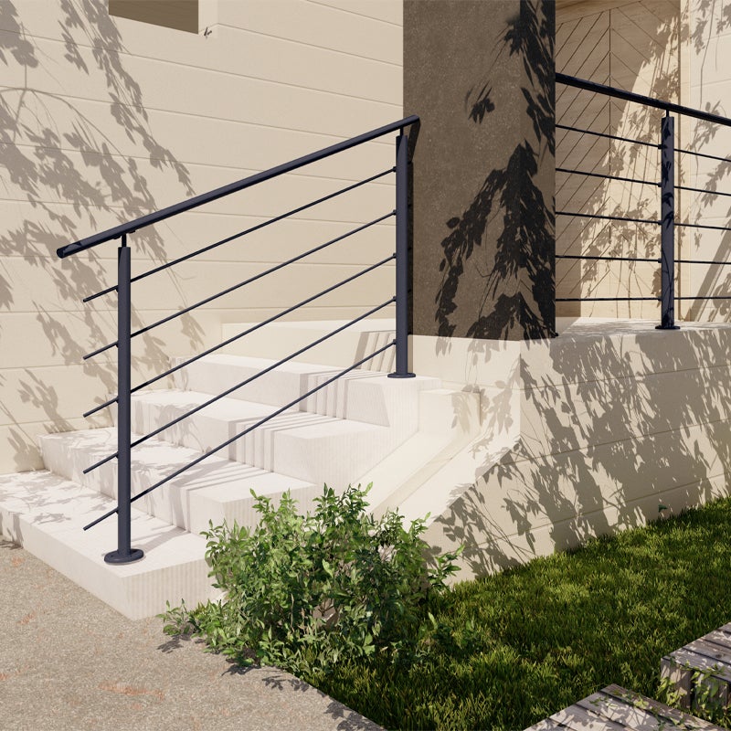 Kit garde-corps aluminium gris anthracite 2m pose à plat, Prestio KORDO - 2