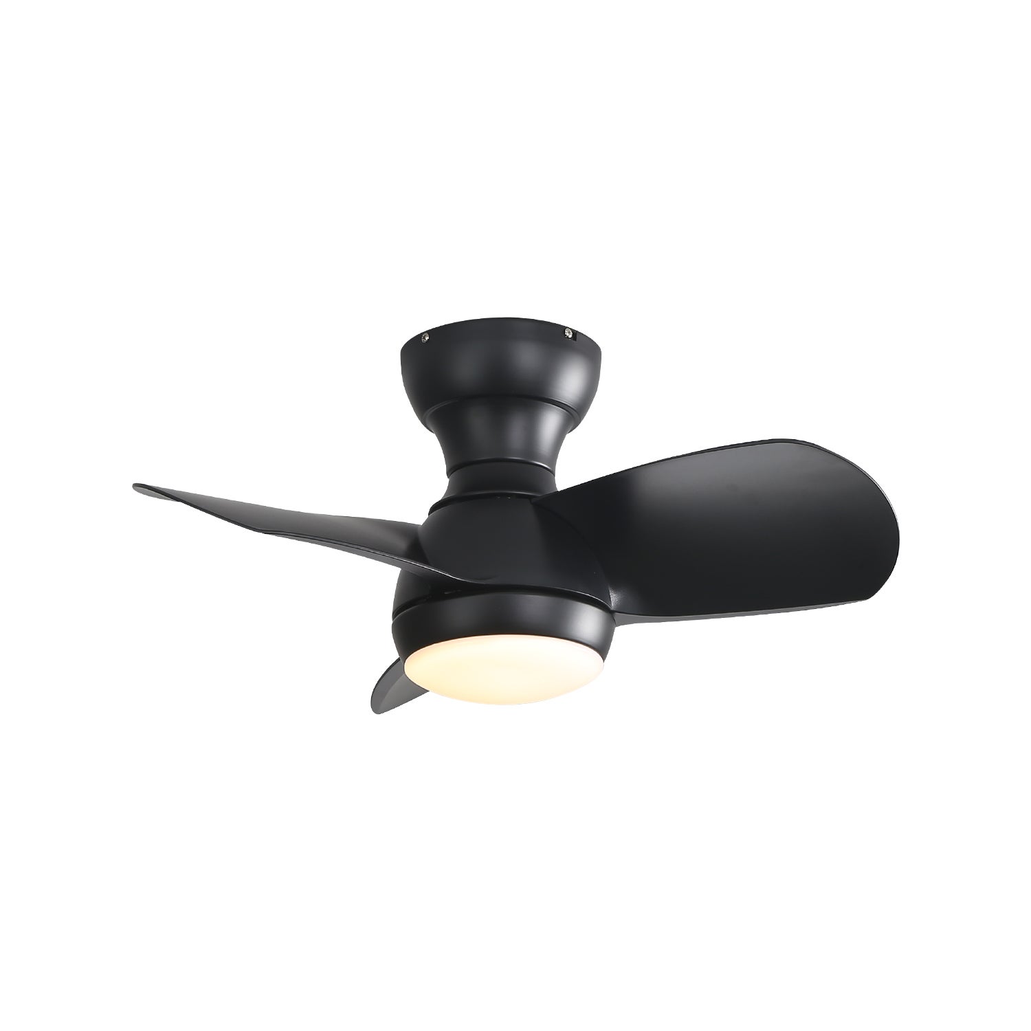 23-calowy mini wentylator sufitowy LED z 3-kolorowym ściemnianym światłem, 3 łopatkami ABS, cichym silnikiem DC i pilotem - idealny do sypialni