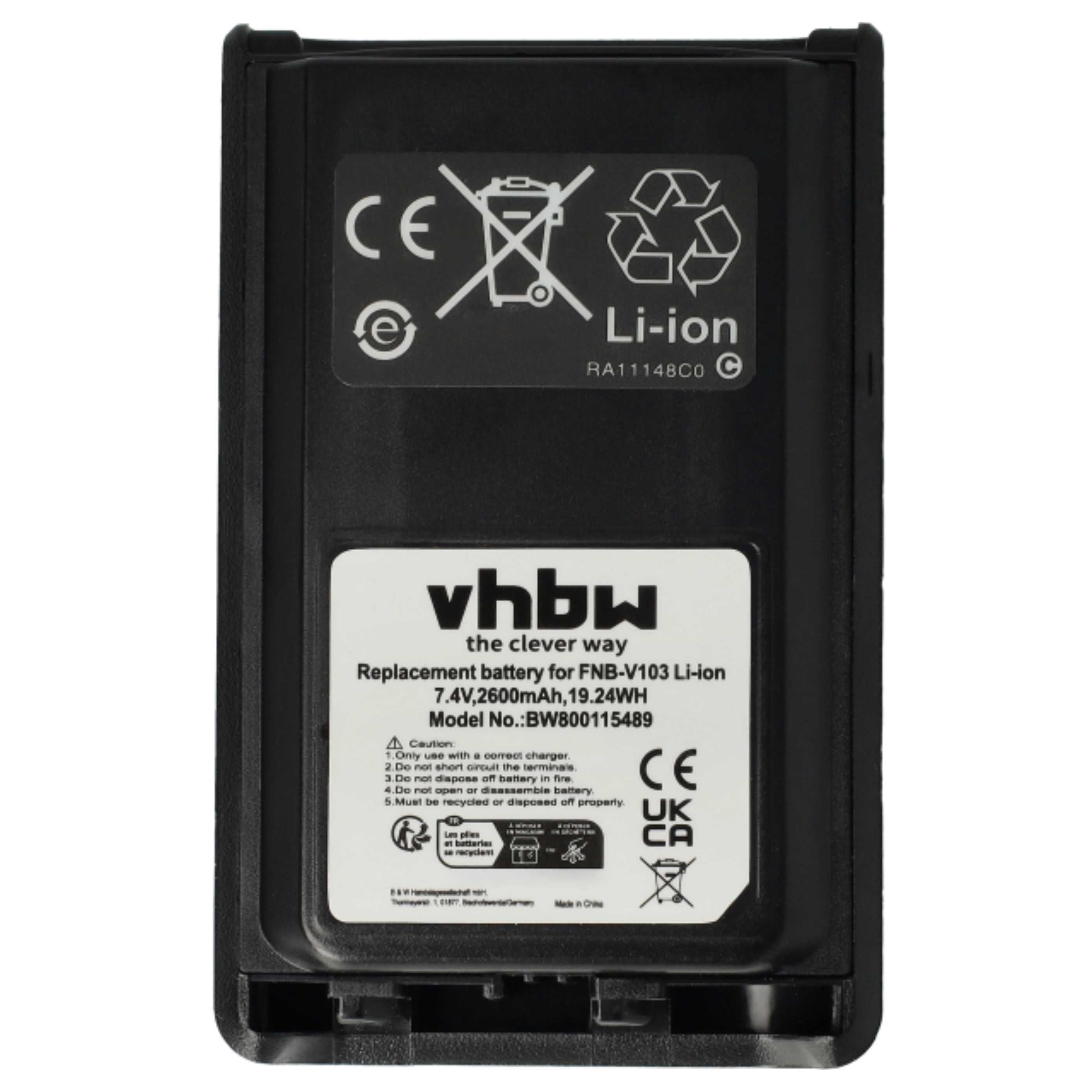 Batterie 7.4V 2.6Ah Li-ion type FNB-83 pour Radio Yaesu FT60
