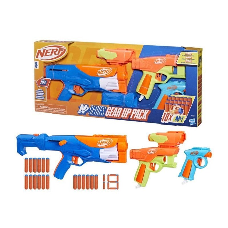 Blaster NERF Pack N Series Gear Up, pistola a dardi, 18 dardi
