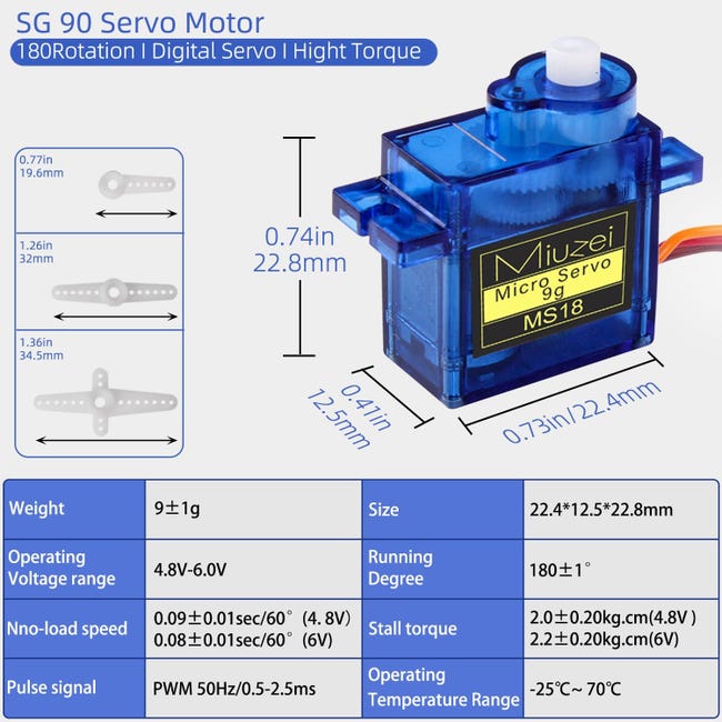 ARCELI 2Pcs 9G Mini Micro Servo Motor pour Hand/RC Robot Arm/Gehen Helicopter Boot Flugzeug Helikopter Auto Fahrzeugmodelle Steuerung mit Kabel, Micro ARCELI 2Pcs 9G Mini Micro Servo Motor pour Hand/RC Robot Arm/Gehen Helicopter Boot Flugzeug Helikopter Auto Fahrzeugmodelle Steuerung mit Kabel, Micro