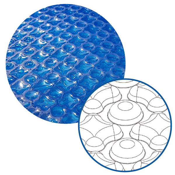 Bâche à Bulles Piscine 6,5x3 m OXO Dark Blue 500 microns - Non Bordée - Confection France - Kit oeillets et bâchette de protection - 5