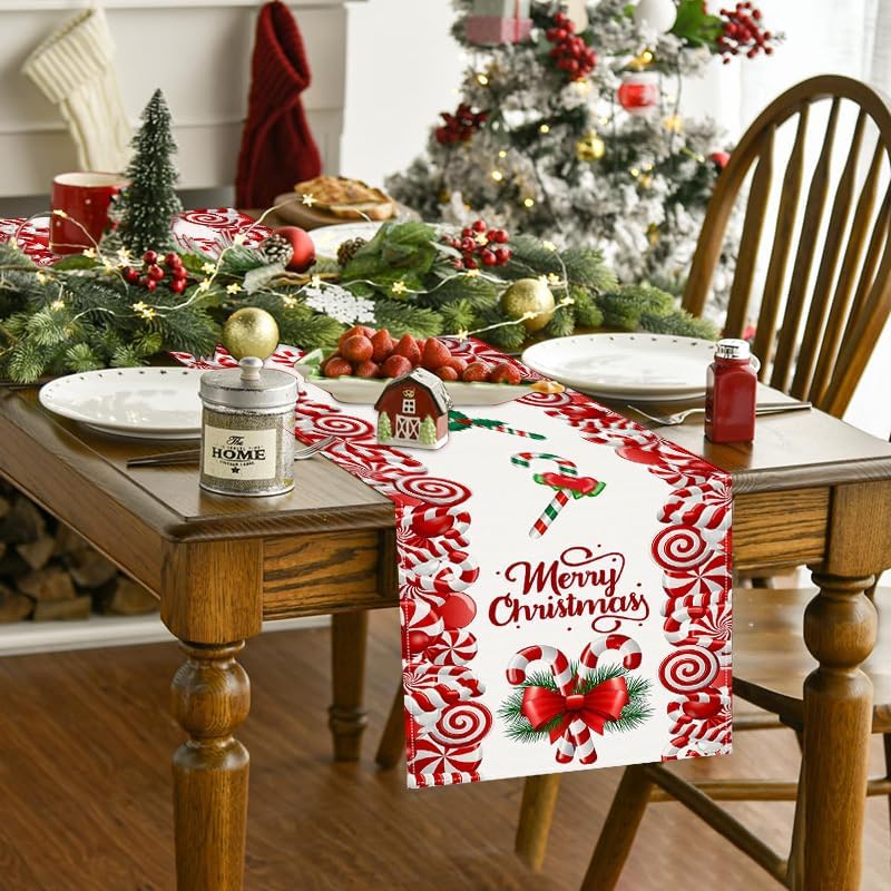 Runner da tavolo per Natale, decorazione natalizia da tavolo