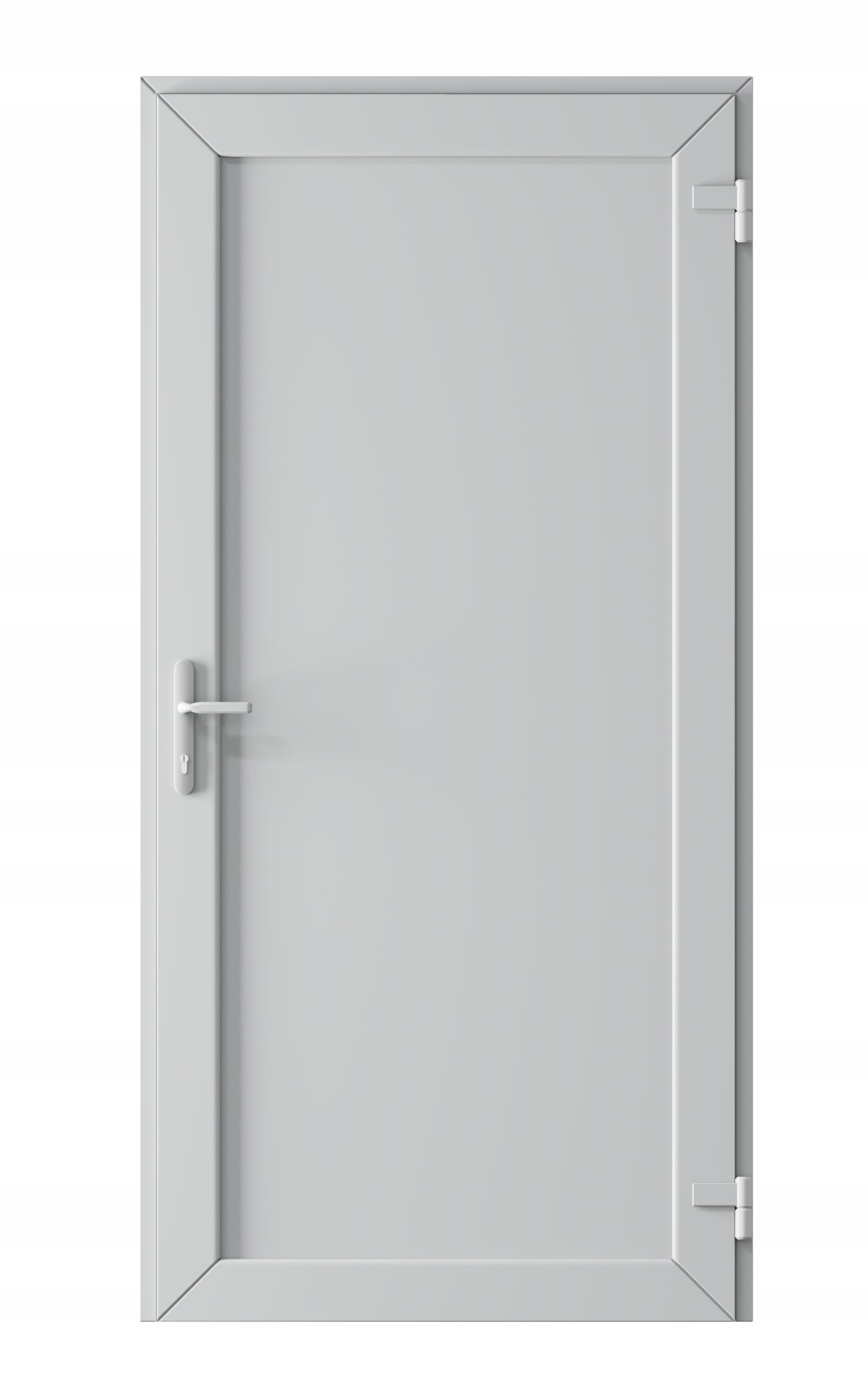 90X205 CM DRZWI TECHNICZNE ZEWNĘTRZNE PVC BIAŁE PRAWE