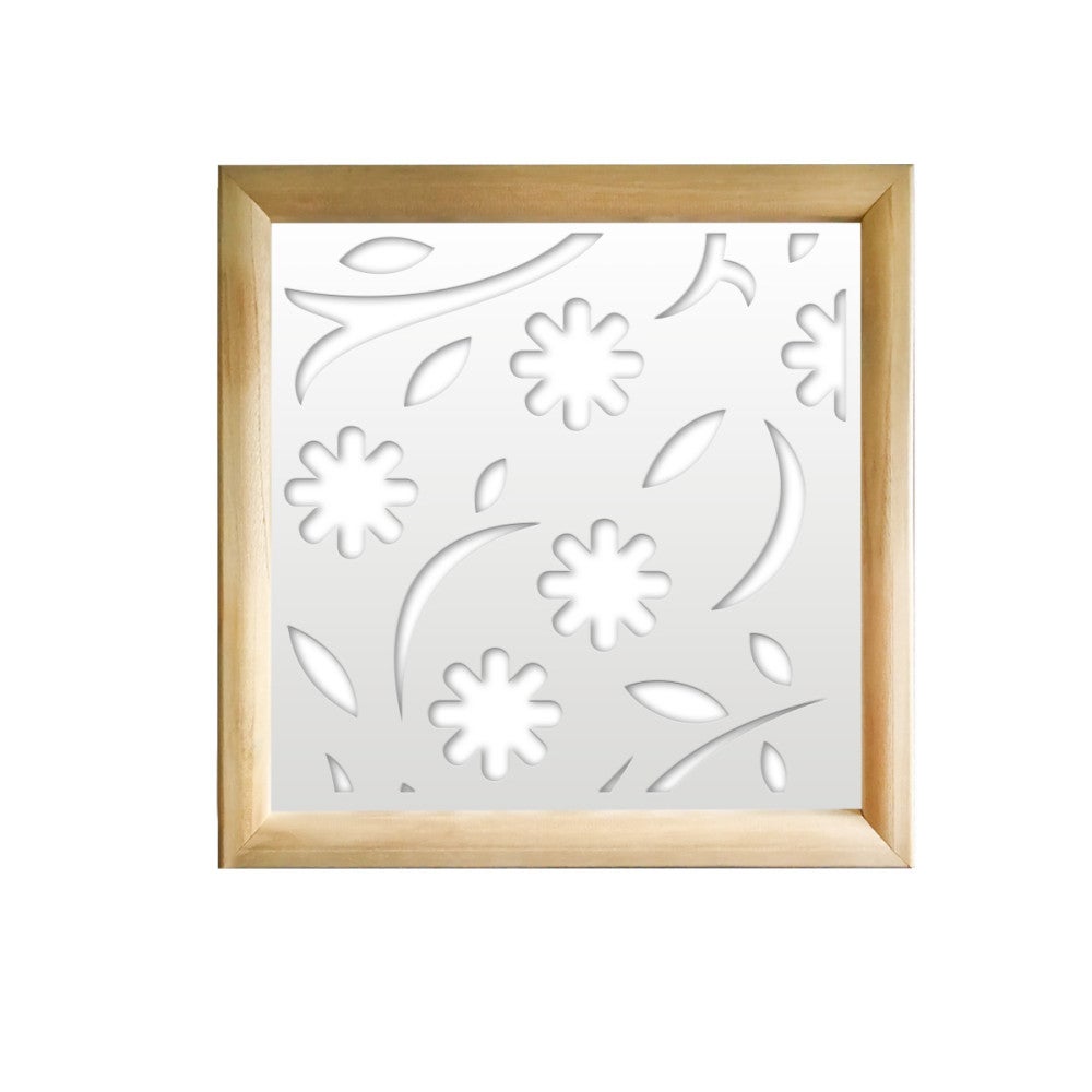 Otoño - módulos decorativos cuadrados en madera y pvc - medida 98x98cm - espesor 64mm - color interno blanco