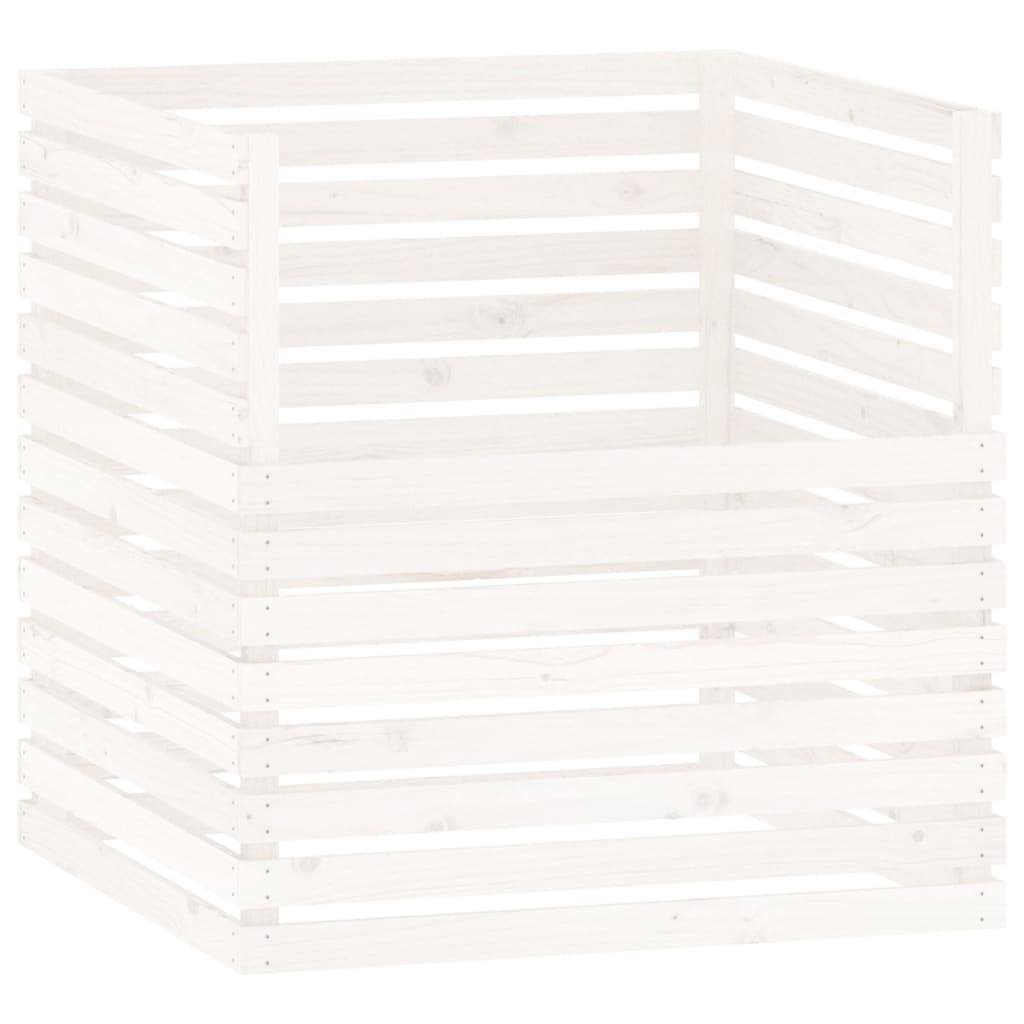 Composteur blanc en bois massif de pin, pour le jardin, 100 × 100 × 102 cm - 2