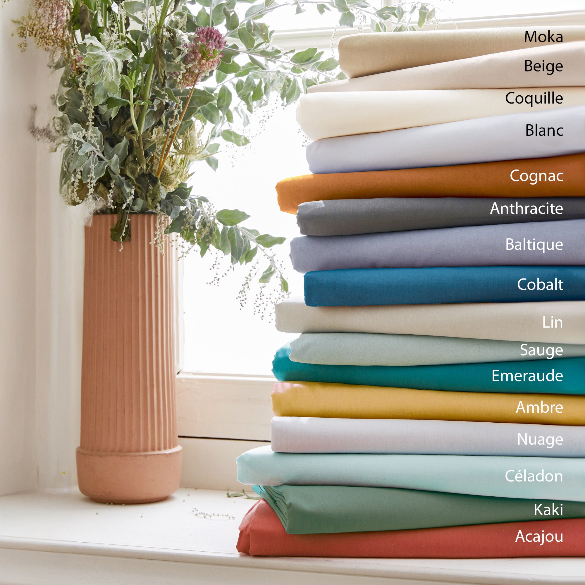 Drap housse 200x200 cm bonnet 30 cm percale de coton PASSION PERCALE gris Nuage - 3