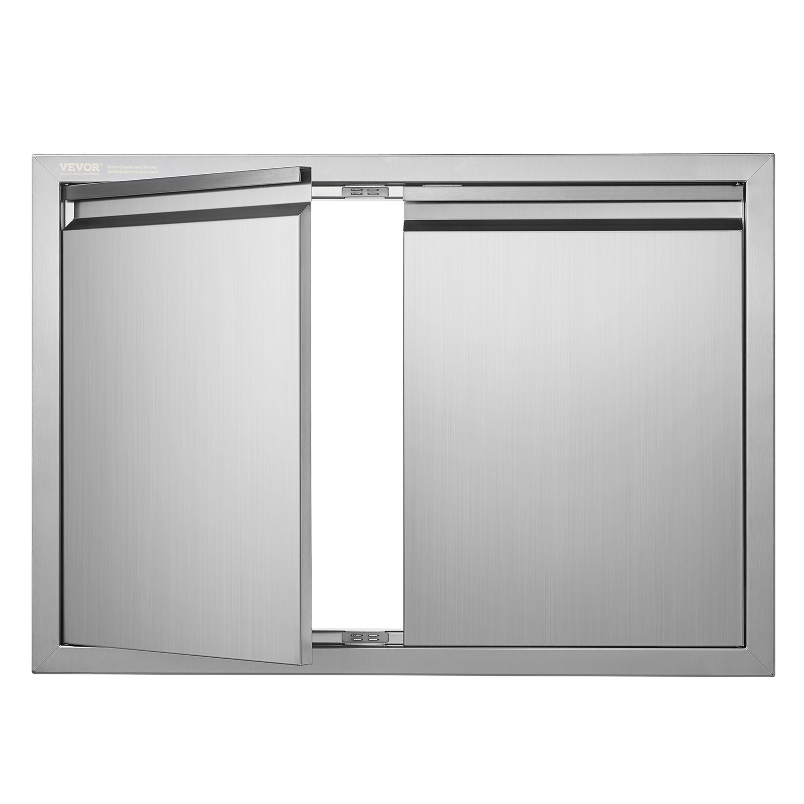 Drzwiczki dostępowe do grilla VEVOR, 762 x 532 x 45 mm, podwójne zewnętrzne drzwi kuchenne, montowane podtynkowo drzwi ze stali nierdzewnej, pionowe d