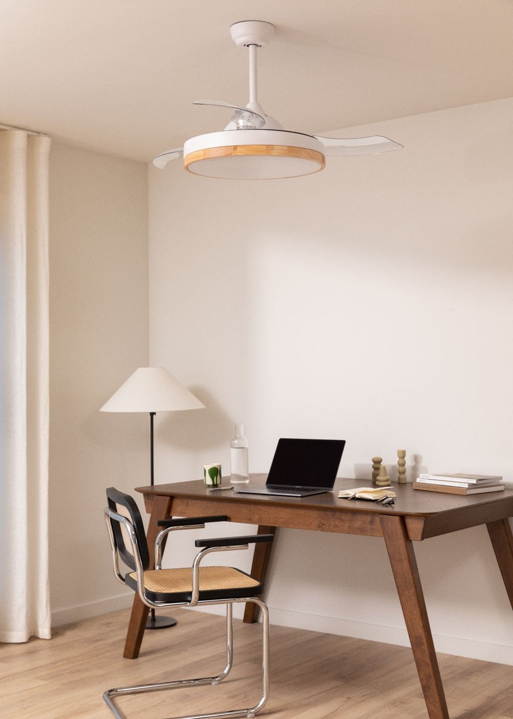 WIND CLEAR M - Ventilador de techo 40W silencioso aspas retráctiles con luz LED varios tamaños - Con luz - sin WIFI - 4