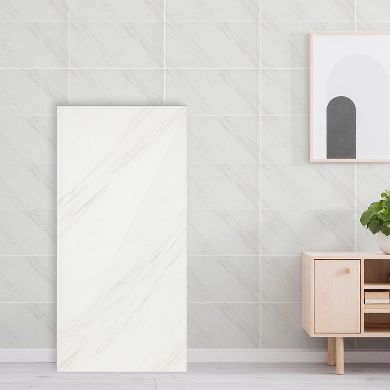 10 Pièces Autocollants pour carrelage, papier peint auto-adhésif en PET imperméable, résistant à l'huile,blanc - 9