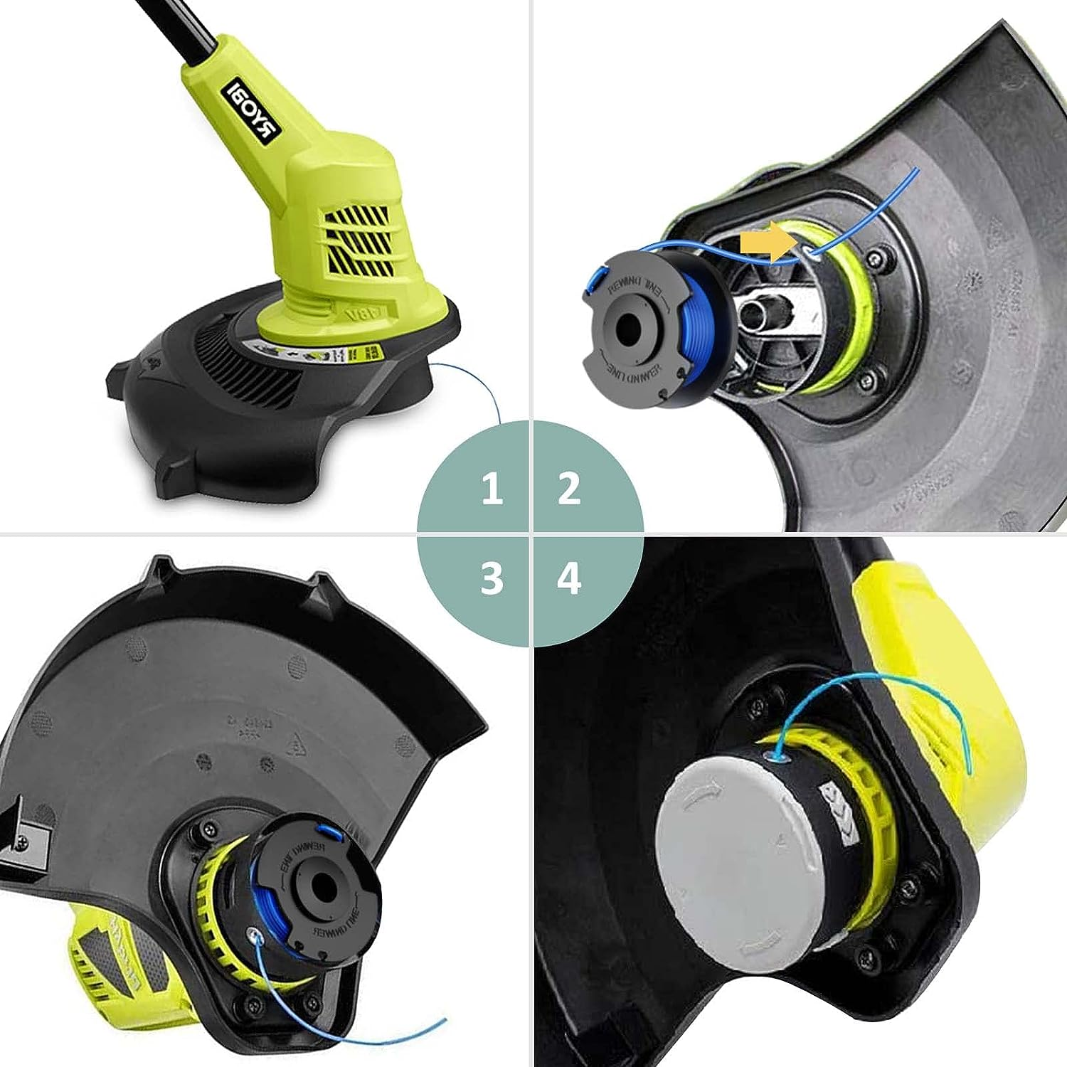 6 bobines coupe-bordure avec fil de coupe et housse RYOBI - 7
