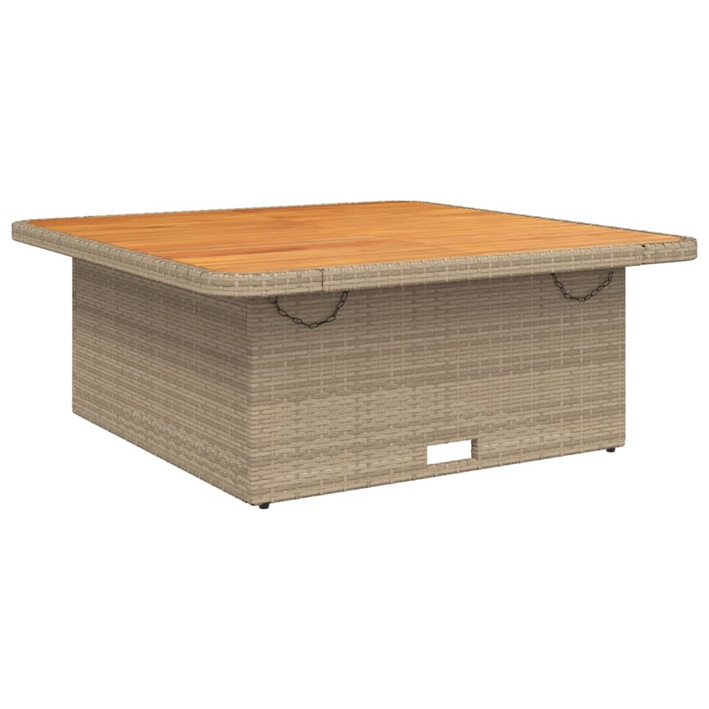 Table de jardin - Table De Patio beige 110x110x71 cm résine tressée bois acacia D234T171 - 7