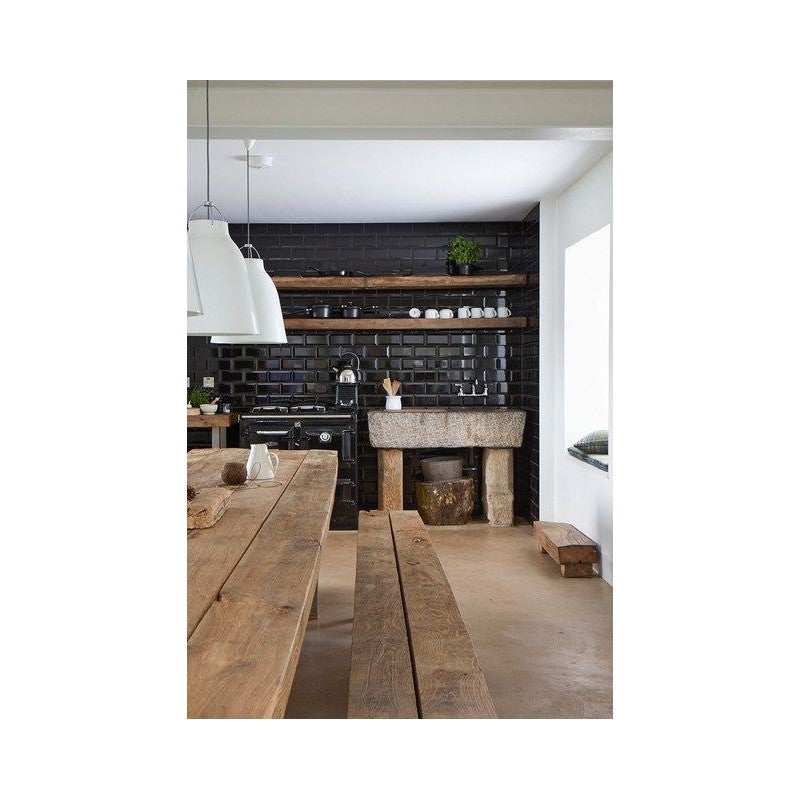 Carrelage mur relief métro parisien uni noir brillant 7,5x15 cm METRO BLACK - 2