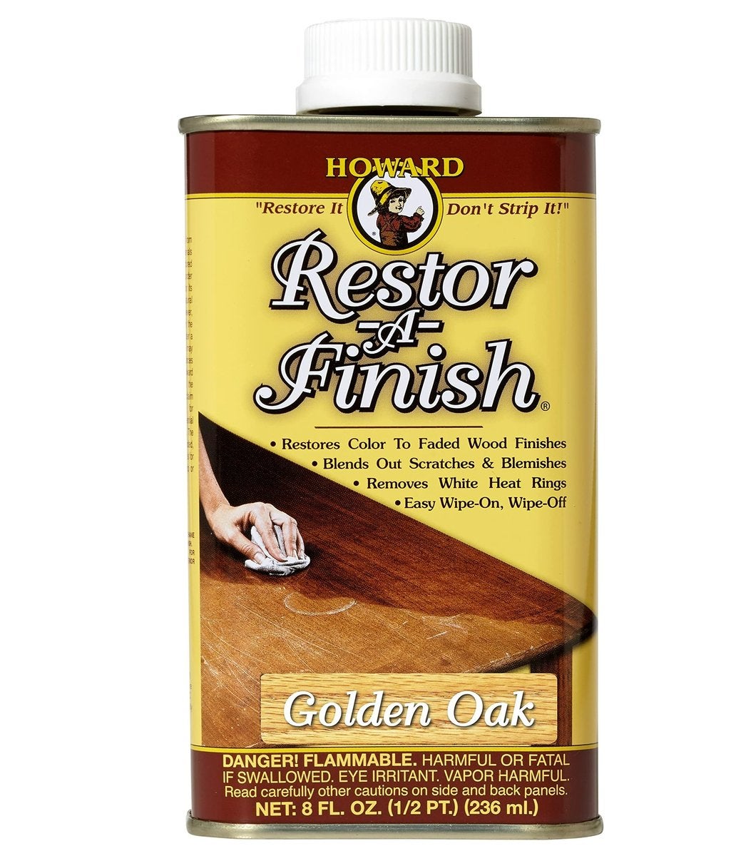 RESTOR-A-FINISH GOLDEN OAK 236 ML HOWARD płyn do odnawiania mebli bez szlifowania, płyn do usuwania białych śladów po kubkach i gorących naczyniach