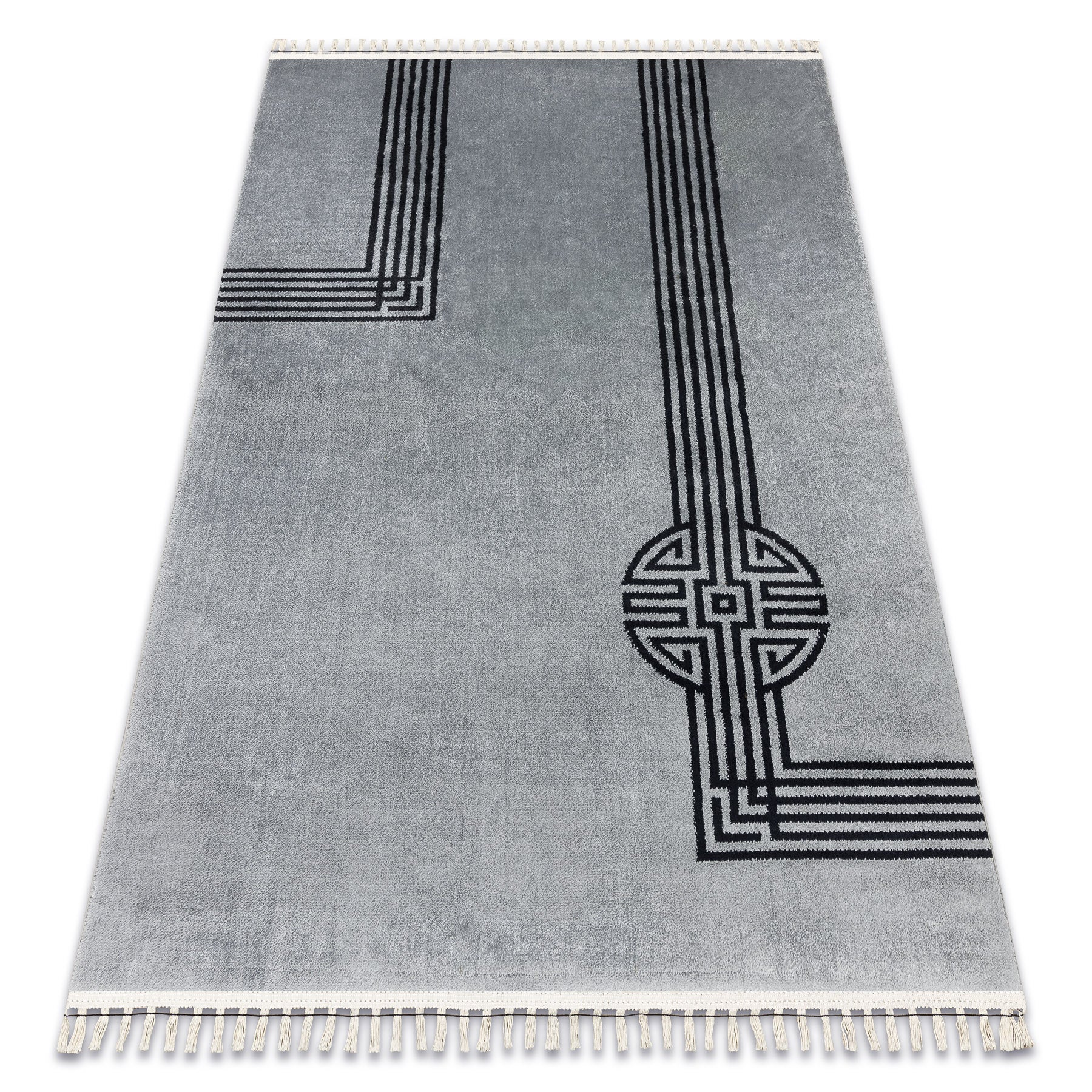 Dywan AMOUR 53116D szary - Geometryczny, linie nowoczesny, elegancki 98x300 cm