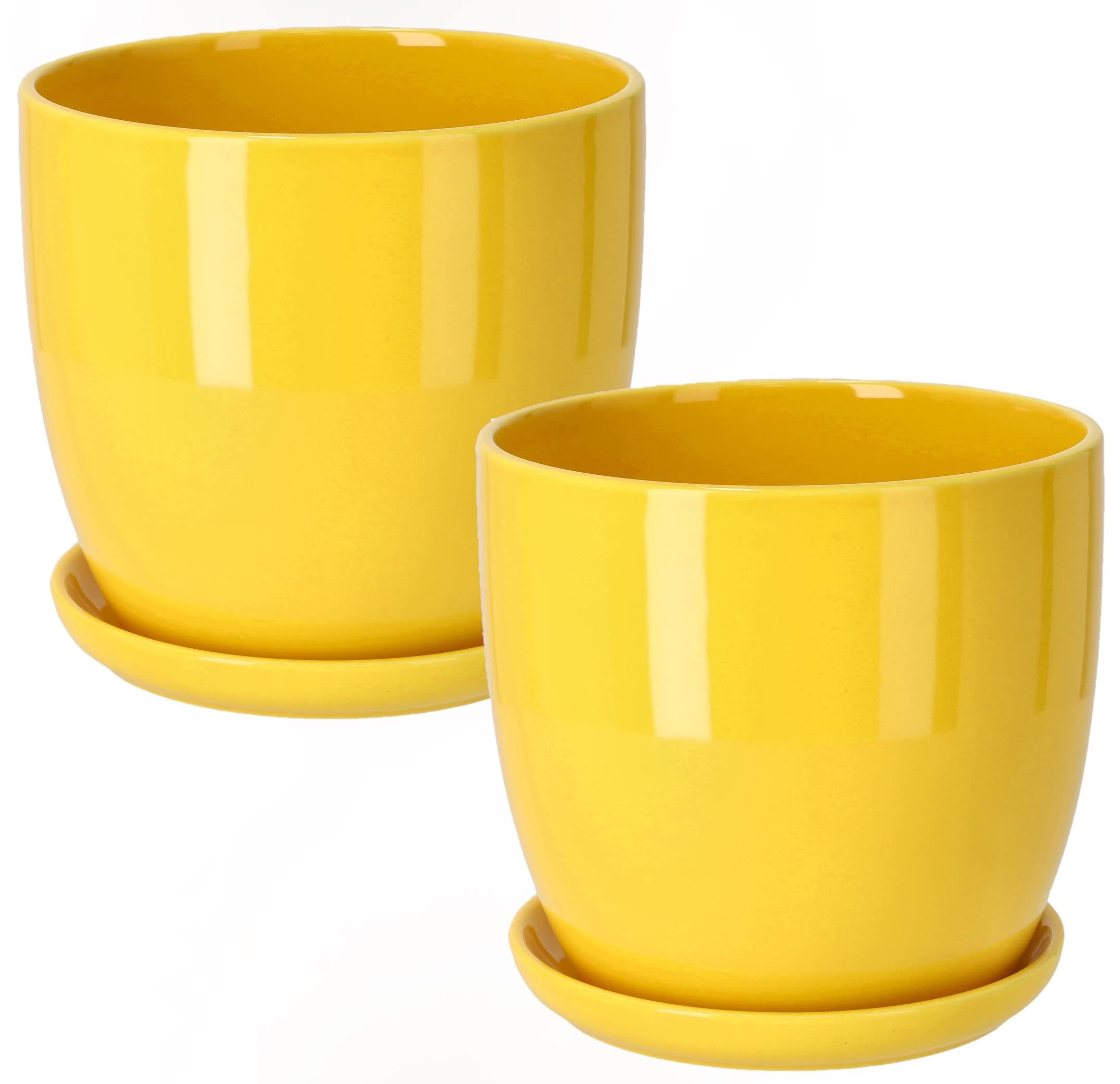 2x doniczka 120 donica osłonka ceramiczna szkliwiona z podstawką na kwiaty - KOTARBAU