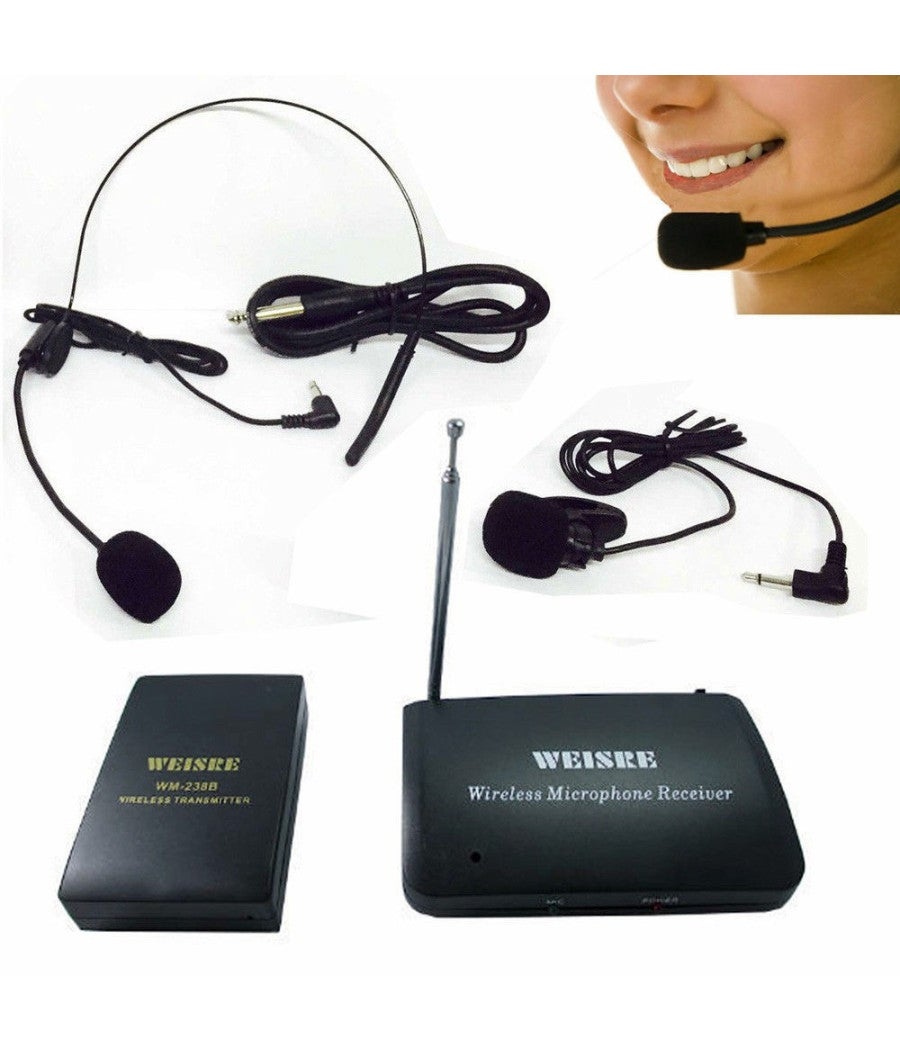 Microfono Senza Fili EASJOY UHF - Microfono Ad Archetto Wireless Con Display LED, Per Karaoke O Conferenze - Foto 9