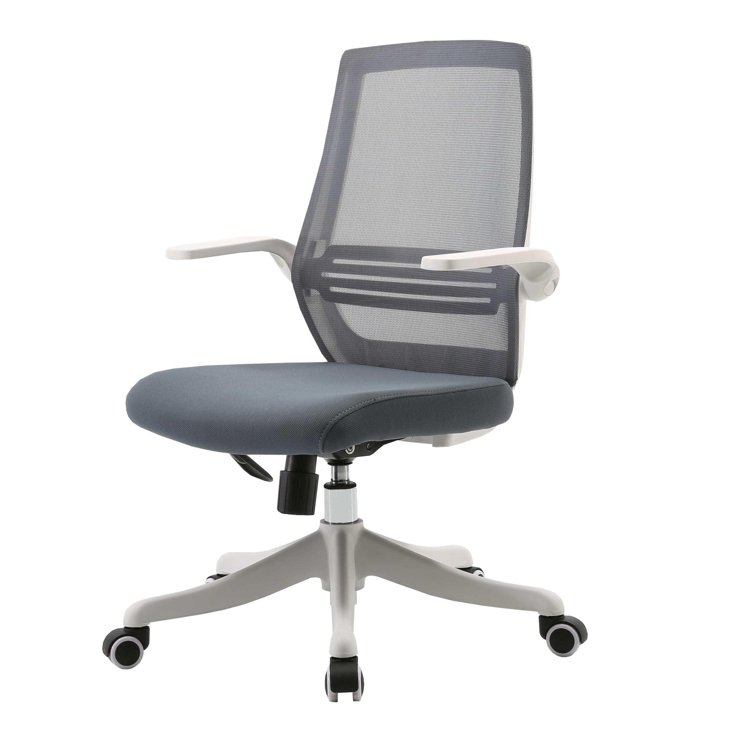 SIHOO Nowoczesne ergonomiczne krzesło biurowe, krzesło do biurka, oddychające, podparcie talii, podnoszony podłokietnik ~ szary