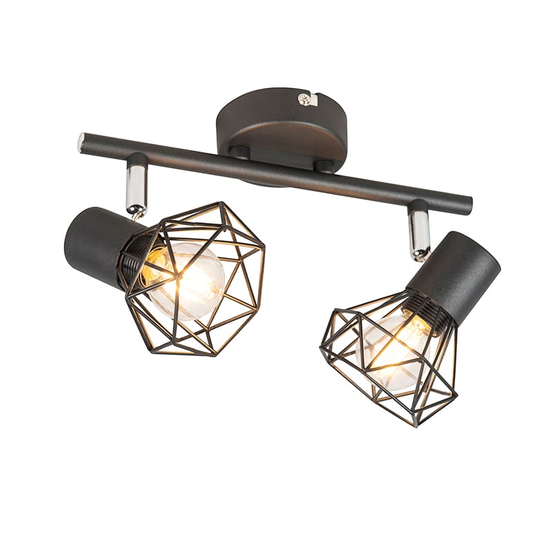 Regulowany reflektor art deco czarny 2-światła - Mosh 2