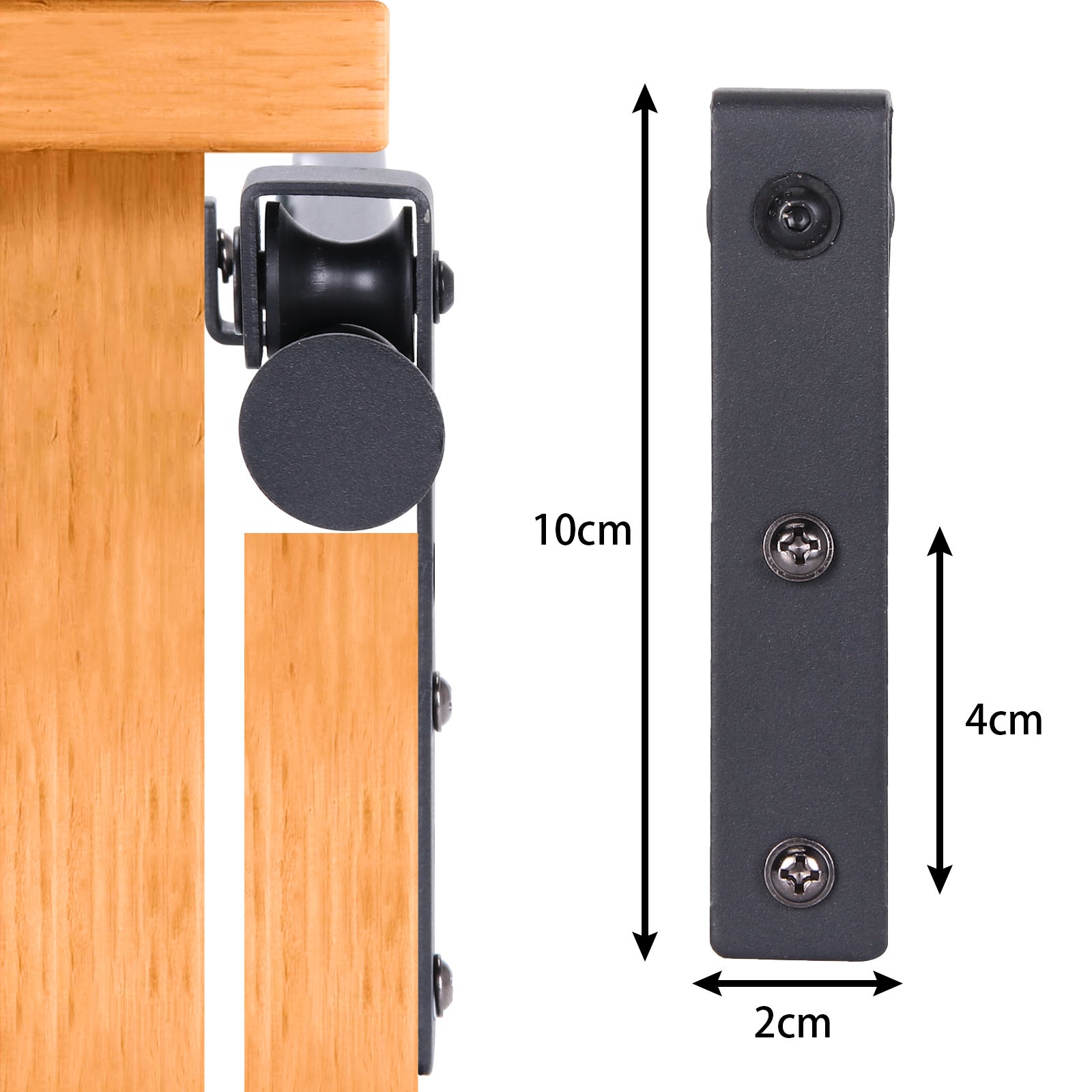 Mini Kit de Matériel de Porte Coulissante de Placards, Quincaillerie Système Rail Porte Suspendue pour Meuble TV Armoire - Porte Simple 3FT/90CM - 4