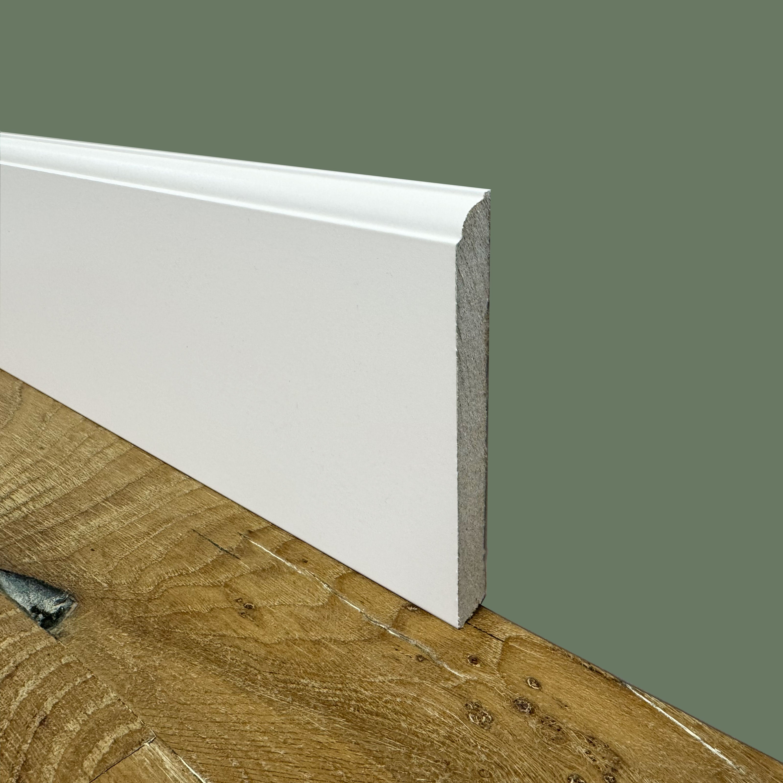 Battiscopa Firenze In Fibra Di Legno - 120x12mm Bianco, Barre Da 2.4ml, Prezzo Al Metro - Foto 8