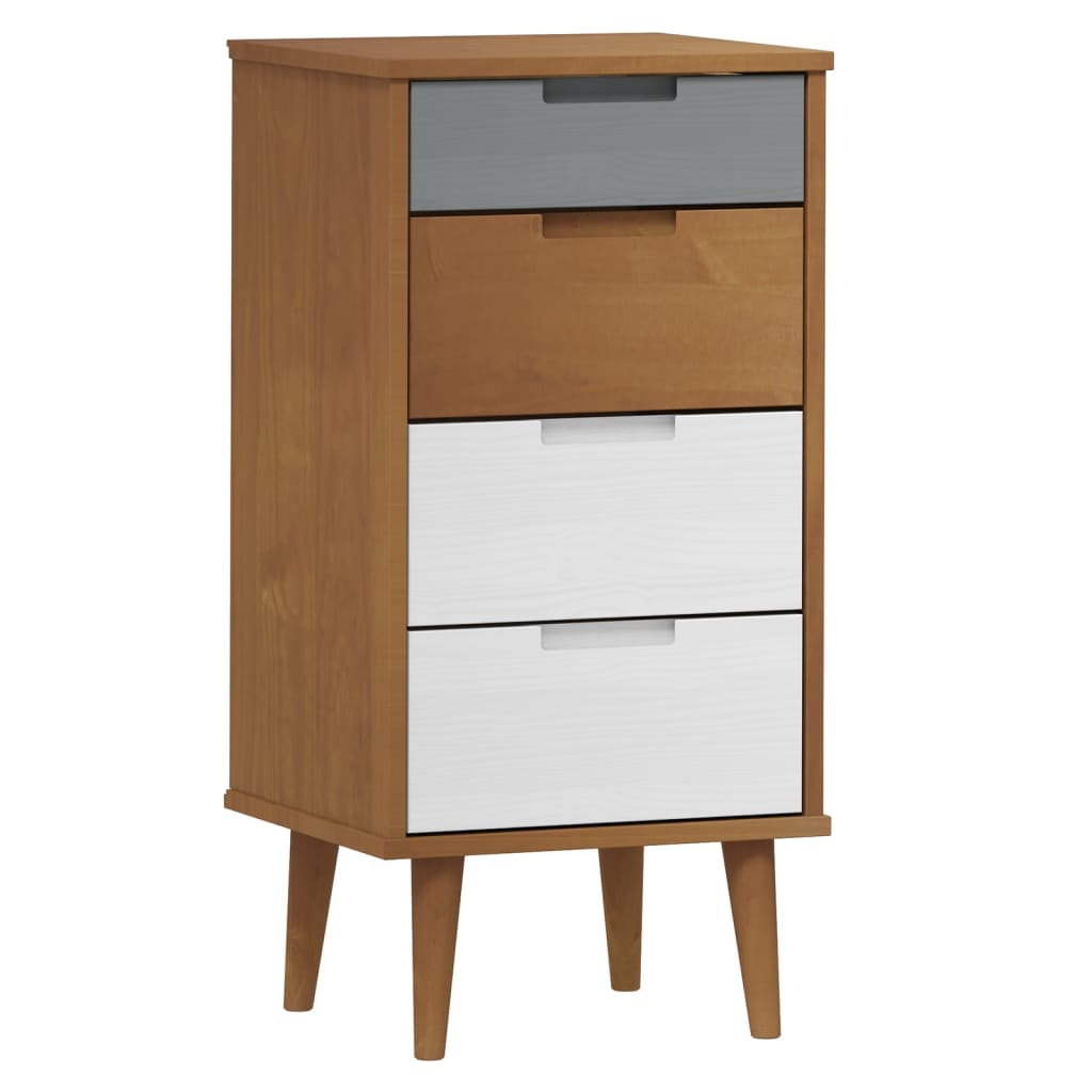 Commode Armoire De Rangement Molde Marron X X Cm Bois De Pin