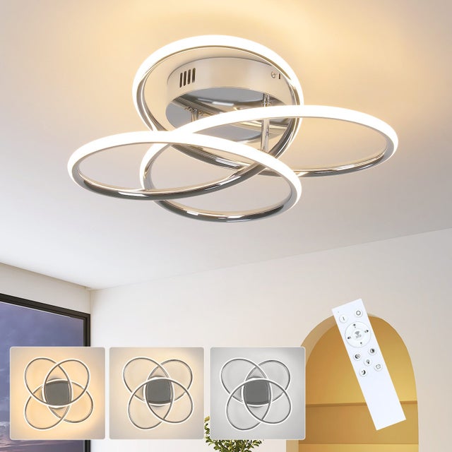 NETTLIFE Lampa sufitowa LED do korytarza, ściemniana, z pilotem, nowoczesny design motyla, 36 cm, 44 W